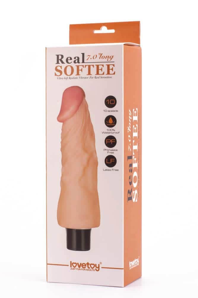 7" Real Softee Vibrating Dildo 1