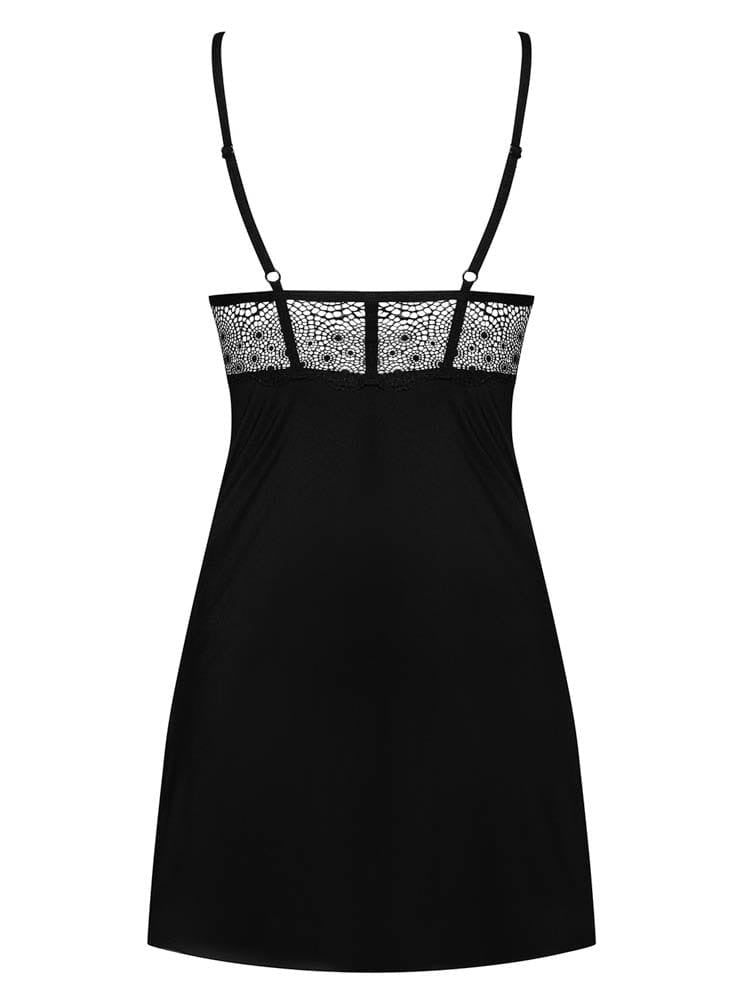 Sharlotte chemise & thong black S/M