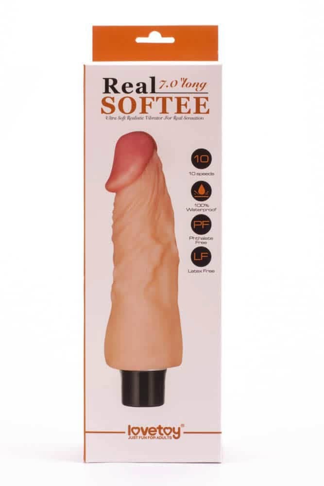 7" Real Softee Vibrating Dildo 1