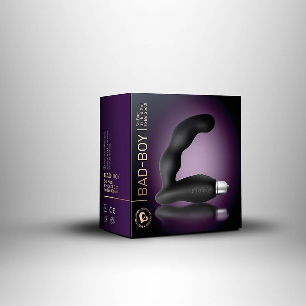 Fekete ergonomikus rezgő prosztata masszírozó – 7 funkcióval