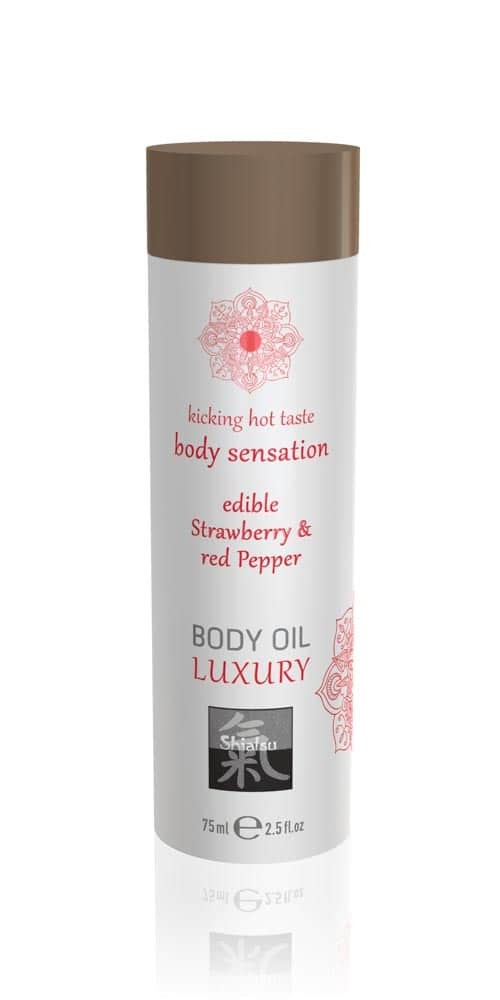 Luxury body oil edible - Strawberry & Red Pepper 75ml