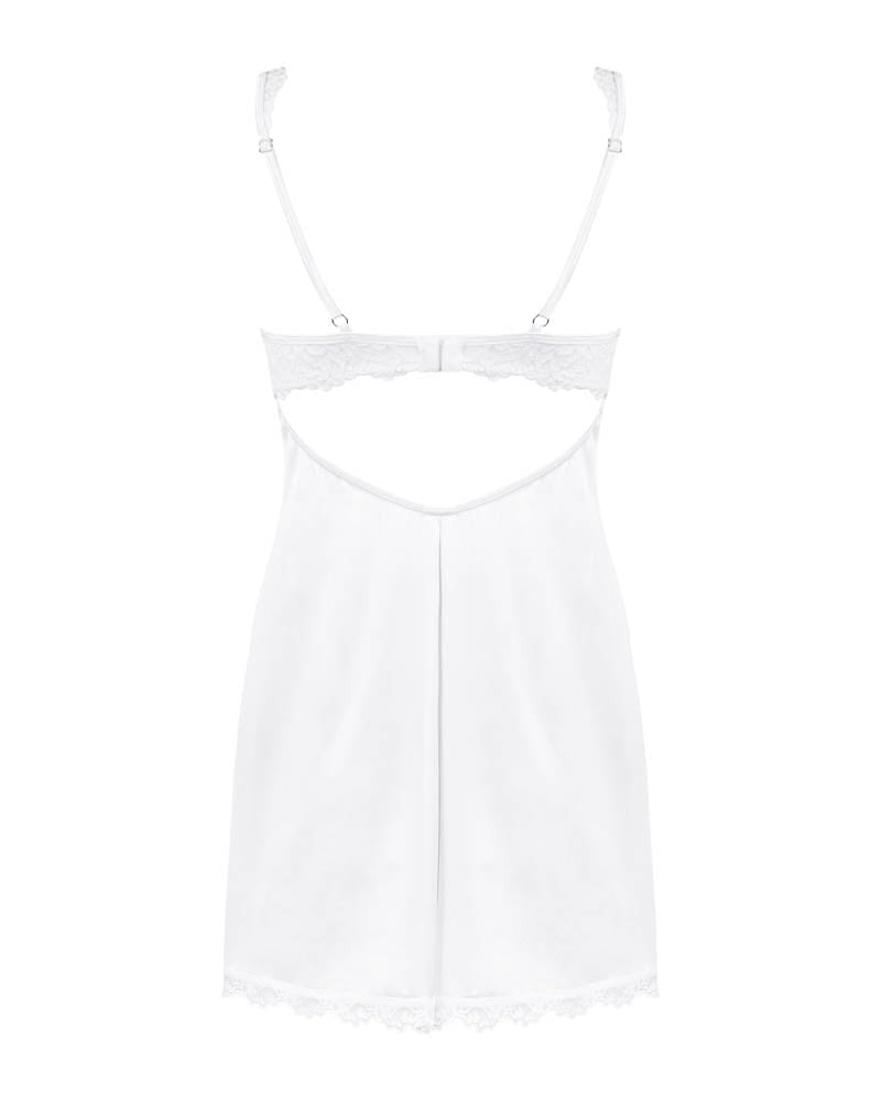 Amor Blanco underwire chemise & thong white S/M