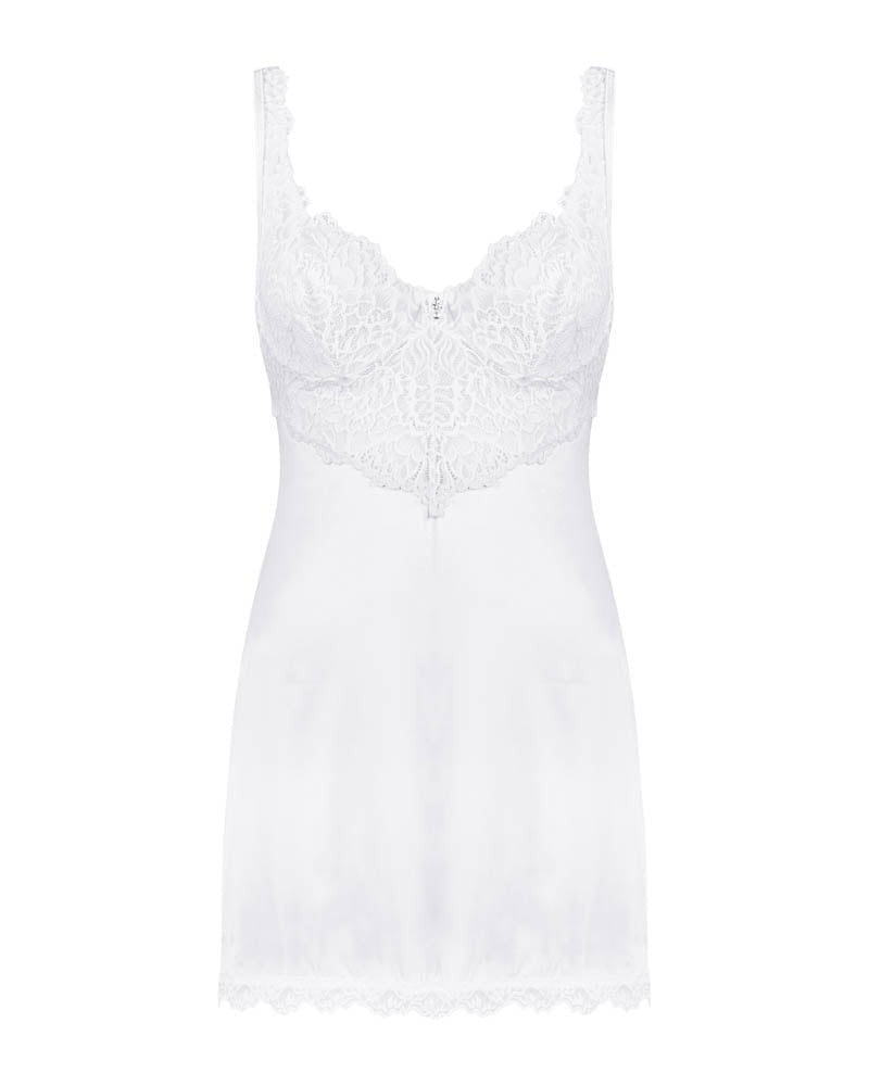 Amor Blanco underwire chemise & thong white S/M