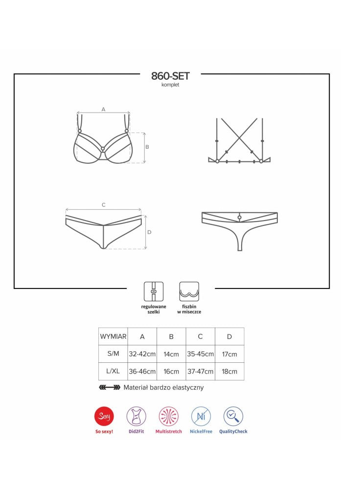 860-SET-1 2 pcs set black S/M