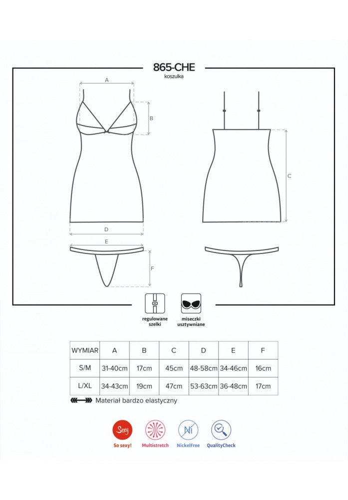865-CHE-1 chemise & thong S/M