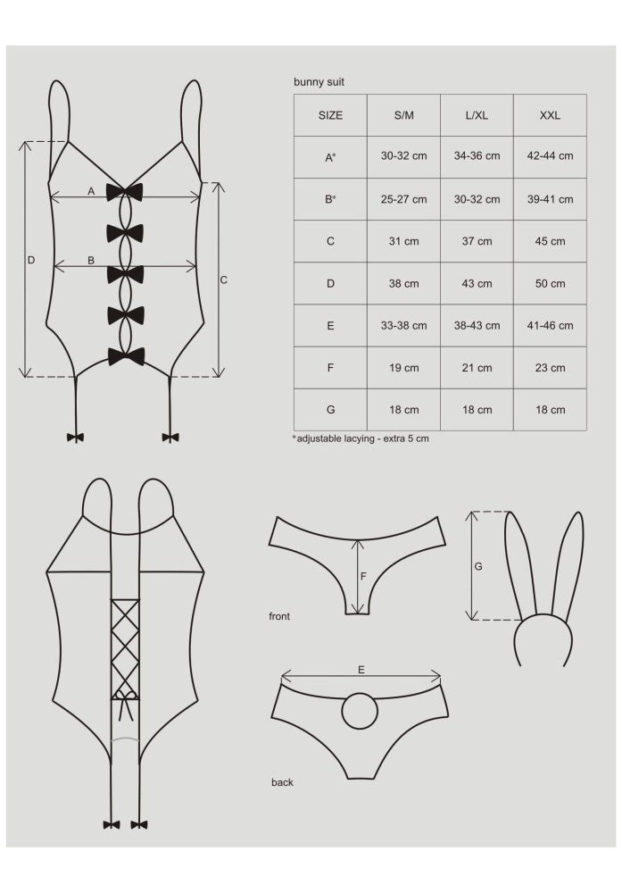 Bunny suit 4 pcs costume pink S/M