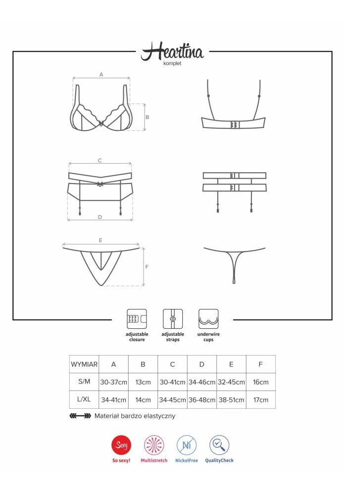 Heartina 3 pcs set S/M