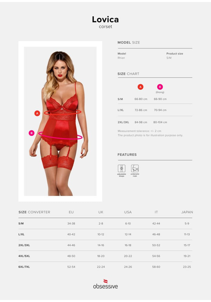 Piros fűző és tanga szett S/M