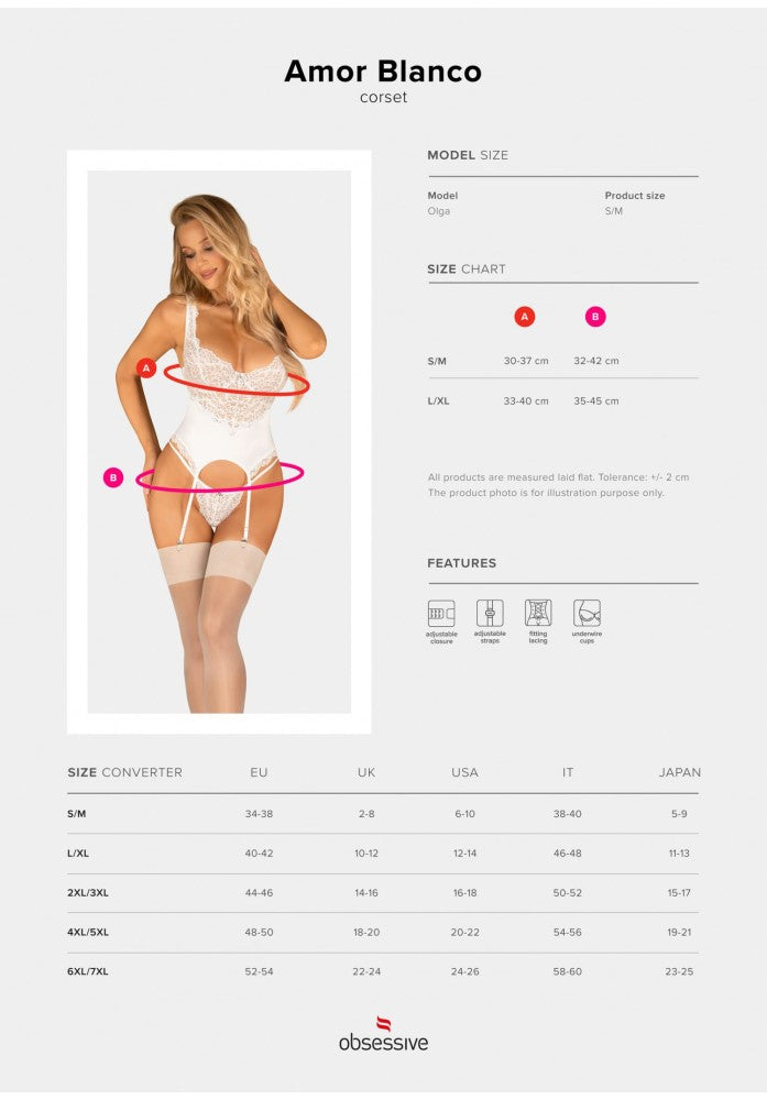 Fehér fűző és tanga szett S/M