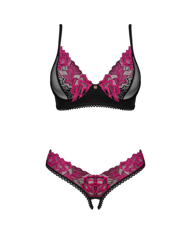 Rosenty 2-pcs crotchless set M/L