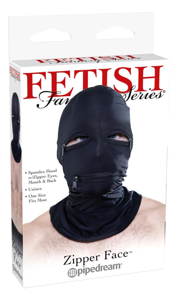 Zipper Face Hood Black