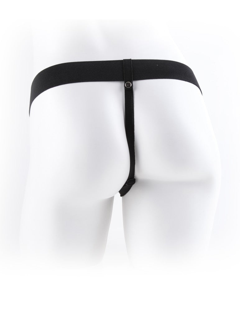 9" Hollow Strap-On with Balls Brown/Black