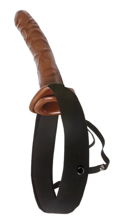 10" Chocolate Dream Hollow Strap-On Brown/Black