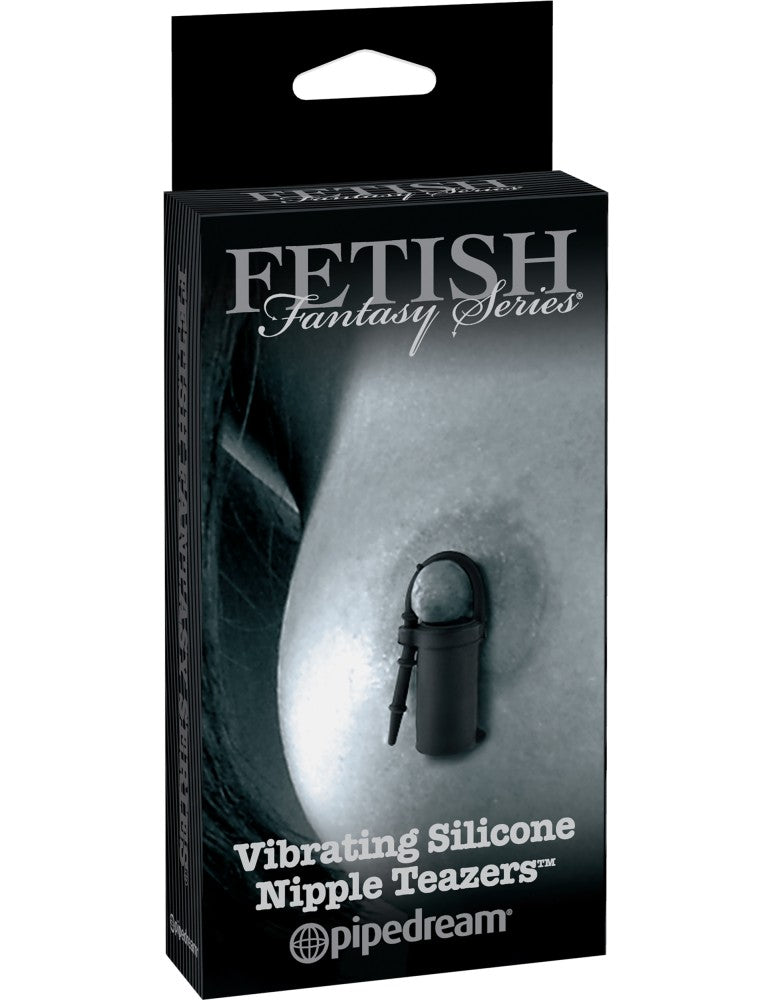 Vibrating Silicone Nipple Teazers Black