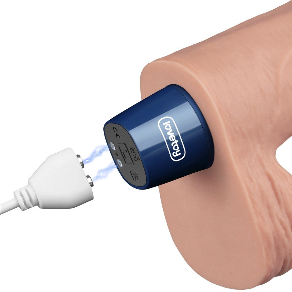 9" REAL SOFTEE Rechargeable Vibrating Dildo (Flesh)