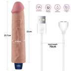 9.5" REAL SOFTEE Rechargeable Vibrating Dildo(Flesh)