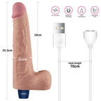 10" REAL SOFTEE Rechargeable Vibrating Dildo(Flesh)