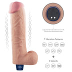 10.5" REAL SOFTEE Rechargeable Vibrating Dildo(Flesh)