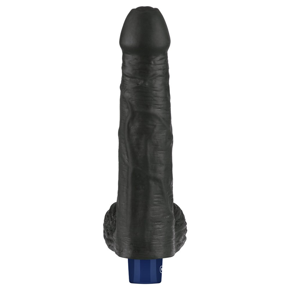 9" REAL SOFTEE Rechargeable Vibrating Dildo(Black)