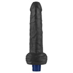 9" REAL SOFTEE Rechargeable Vibrating Dildo(Black)