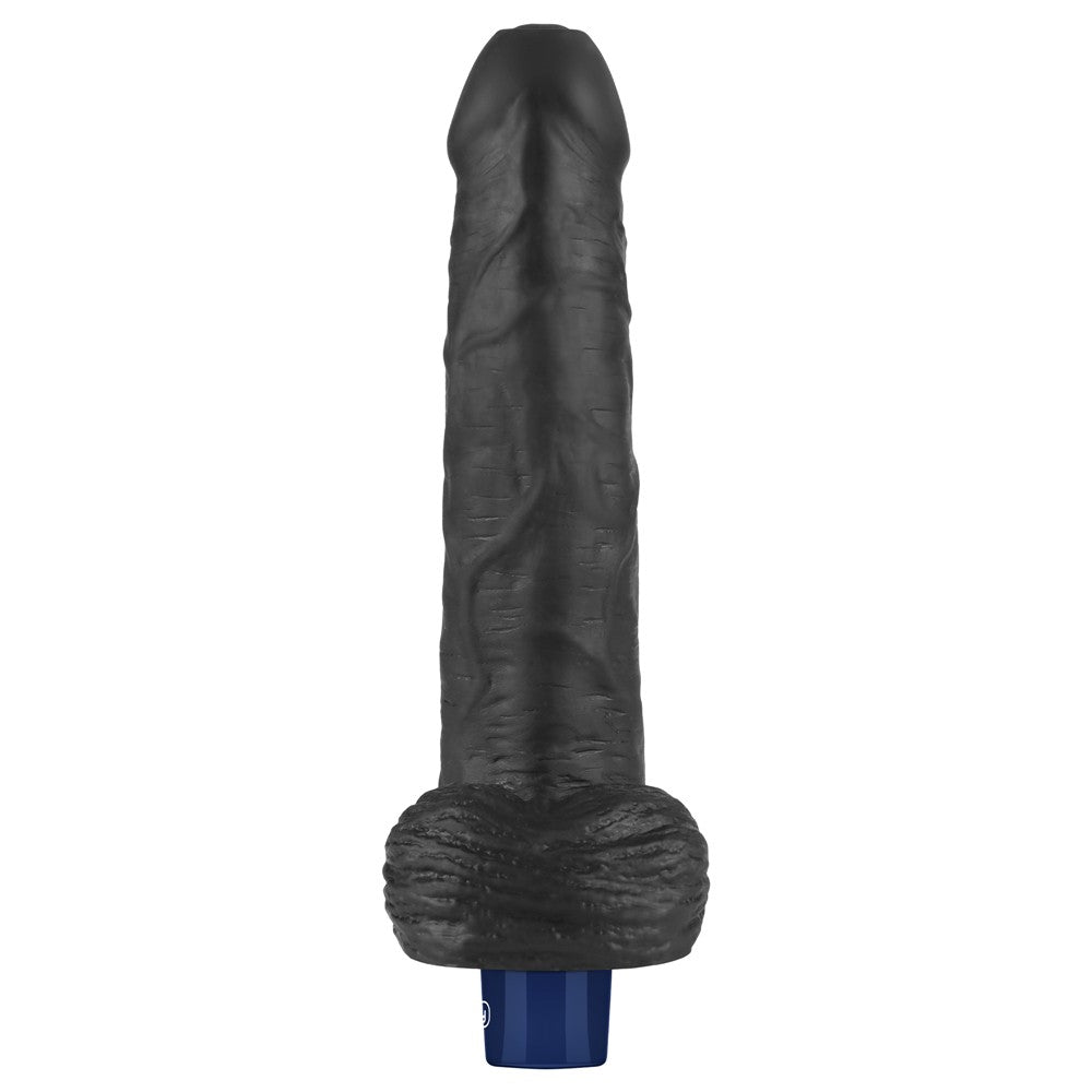 9" REAL SOFTEE Rechargeable Vibrating Dildo(Black)
