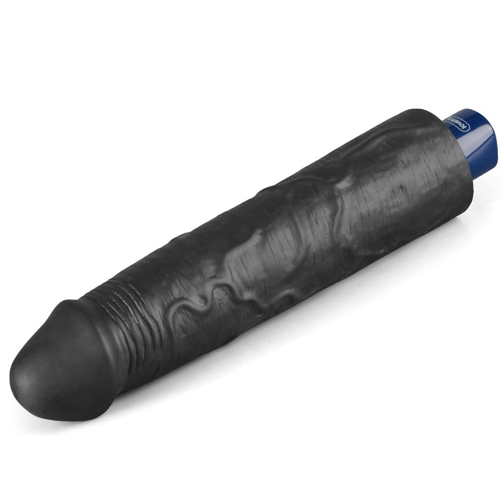 9.5" REAL SOFTEE Rechargeable Vibrating Dildo(Black)