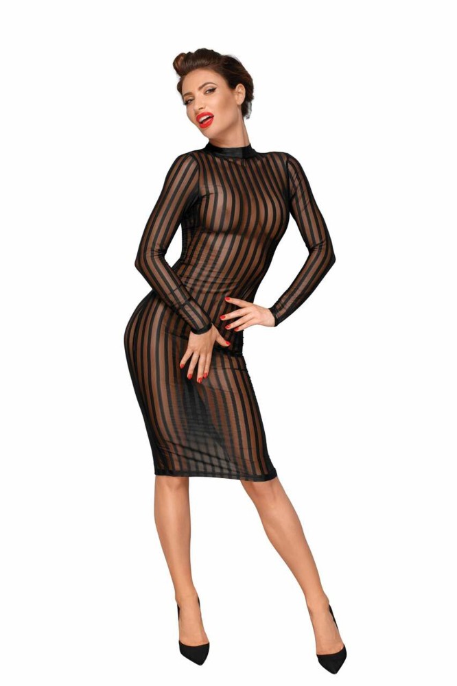 Classic dress made of elastic tulle - XL