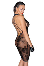 Midi tulle dress with velvet straps in the back - S