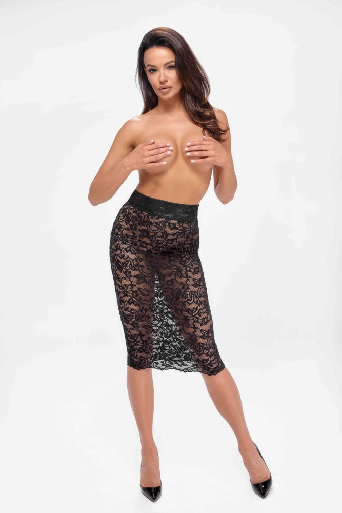 Ambivalence lace up midi skirt - L