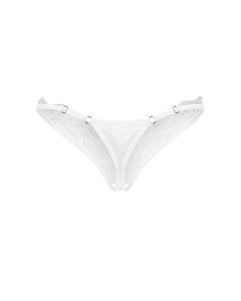 Arrowel White crotchless thong S/M