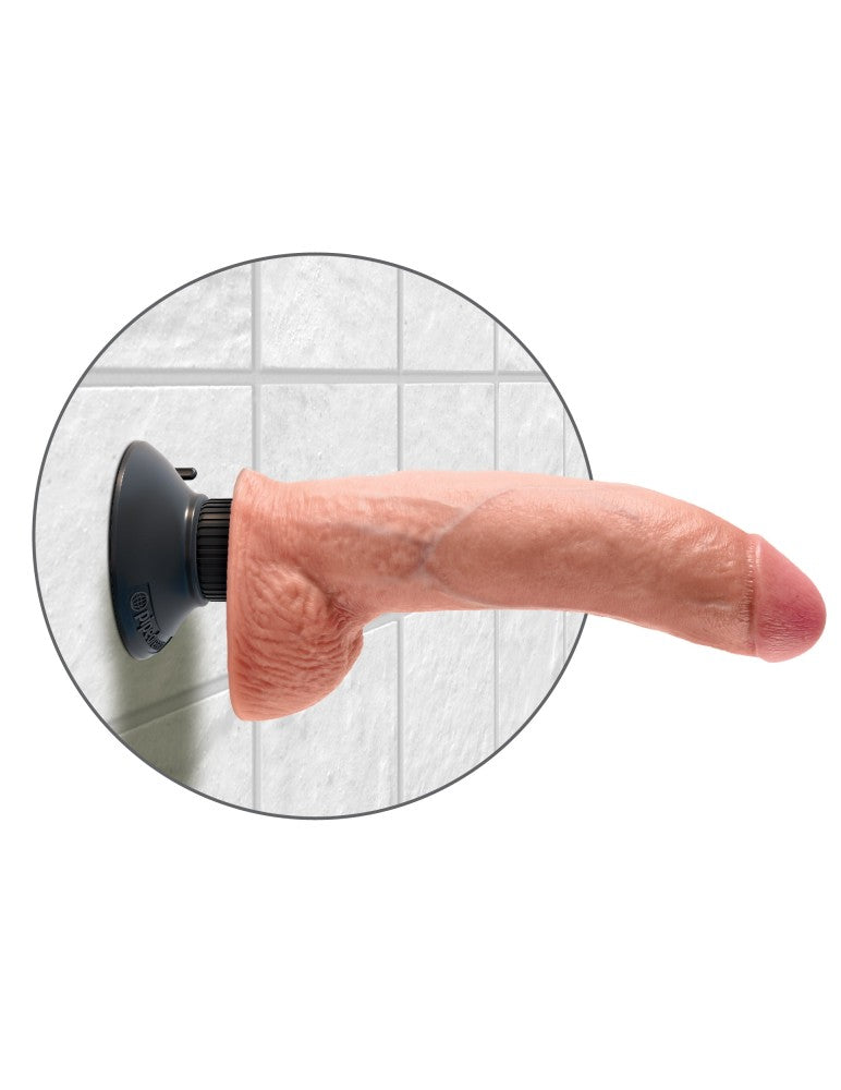 9" Vibrating Cock with Balls Light