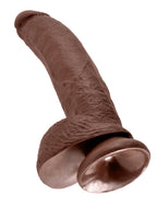 9" Cock with Balls Brown