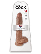 10" Cock with Balls Tan