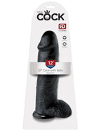 12" Cock with Balls Black