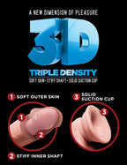 10" Triple Density Fat Cock with Balls Light