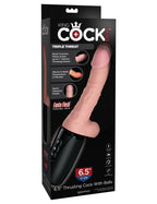 7.5" Thrusting Cock with Balls Brown