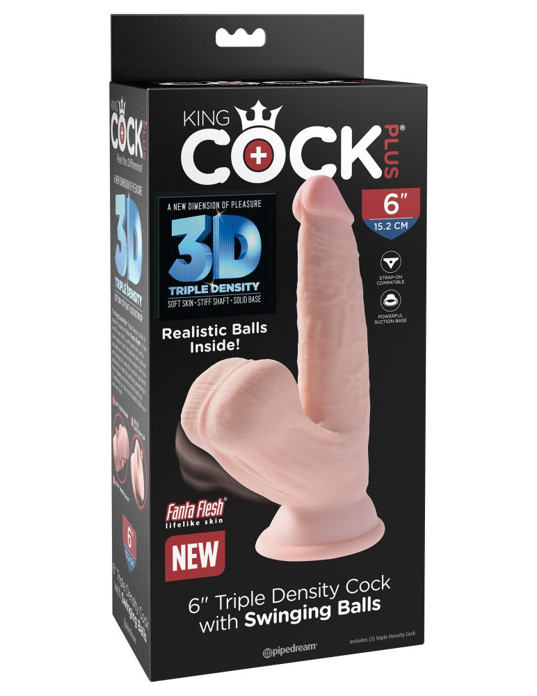 7" Triple Density Cock With Swinging Balls Light