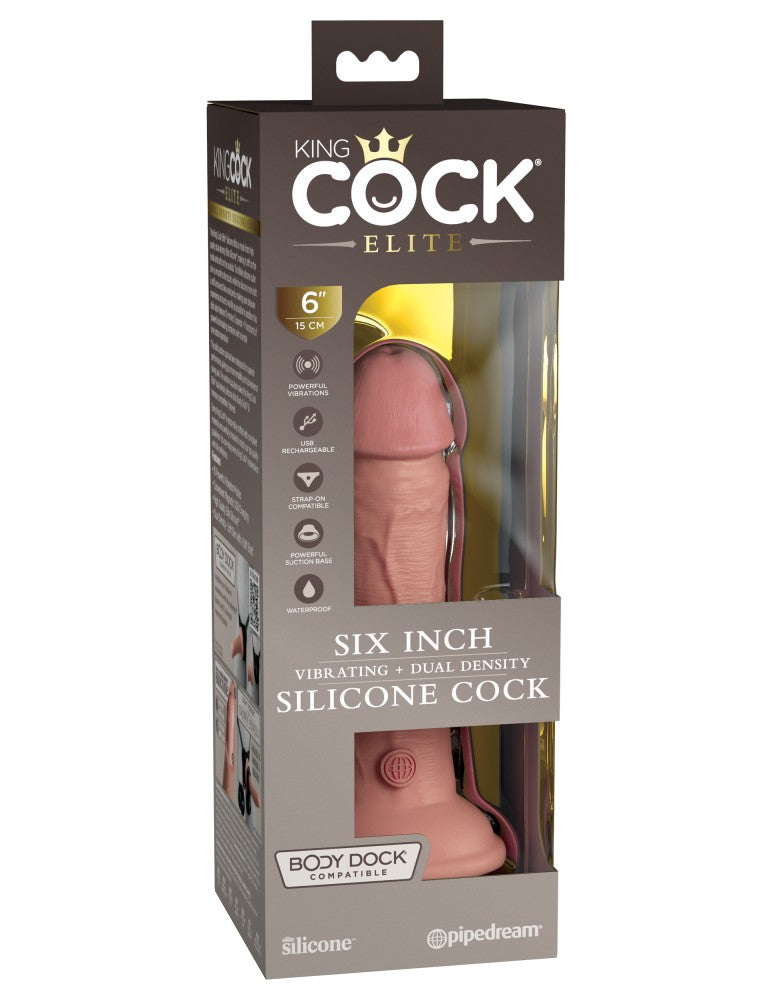 6" Dual Density Vibrating Silicone Cock Light