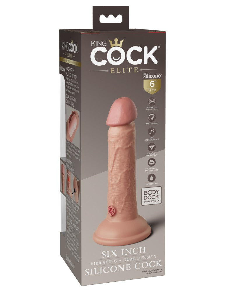 6" Dual Density Vibrating Silicone Cock Light