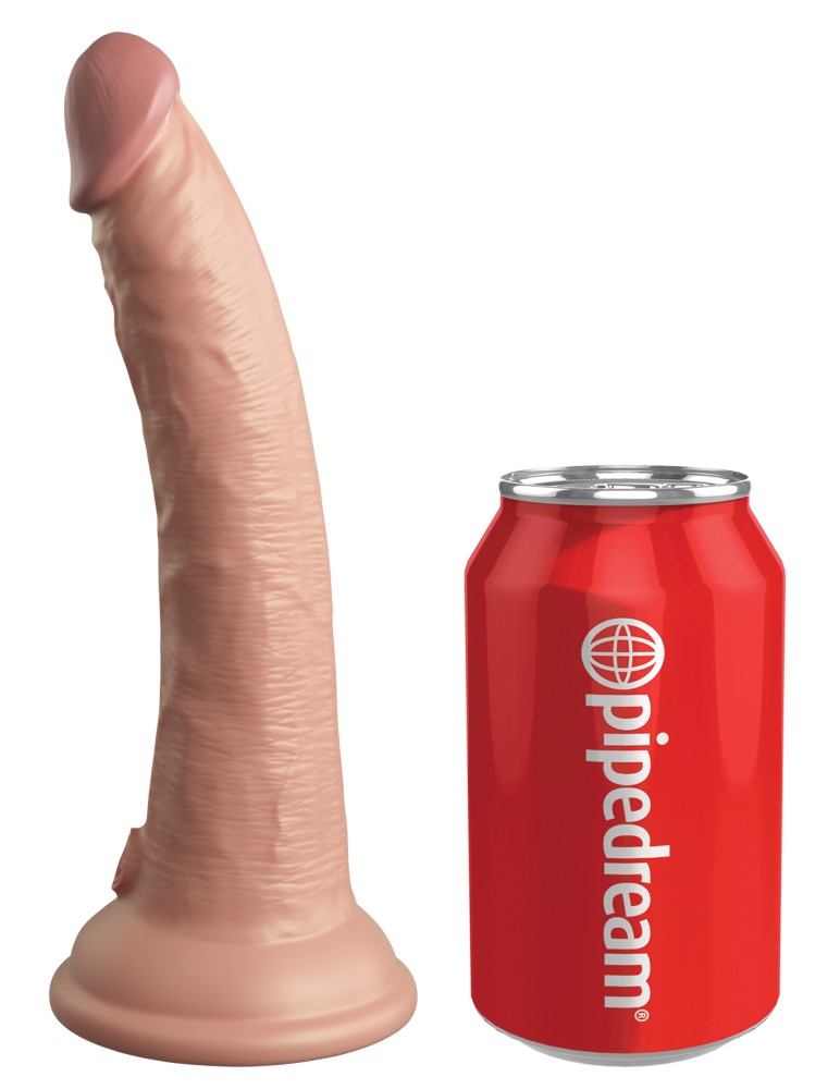 7" Dual Density Vibrating Silicone Cock with Remote Light