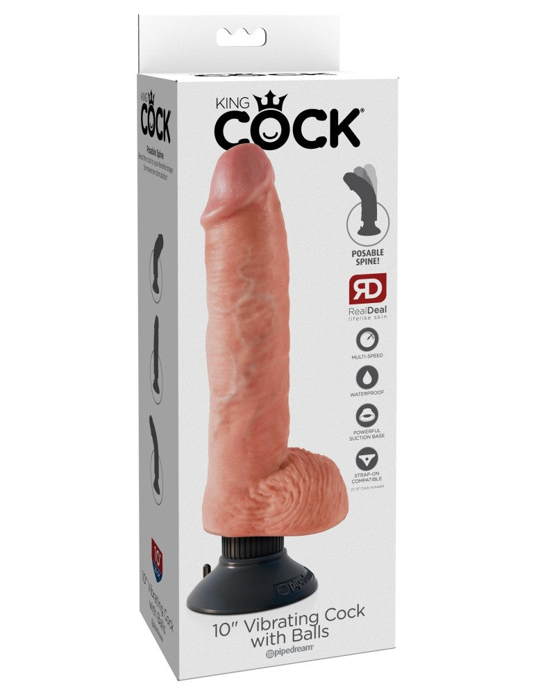 10" Vibrating Cock with Balls Light