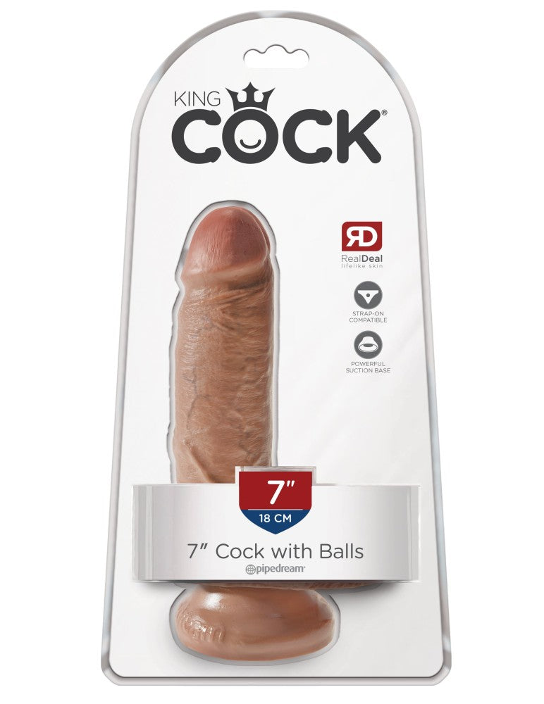 7" Cock with Balls Tan