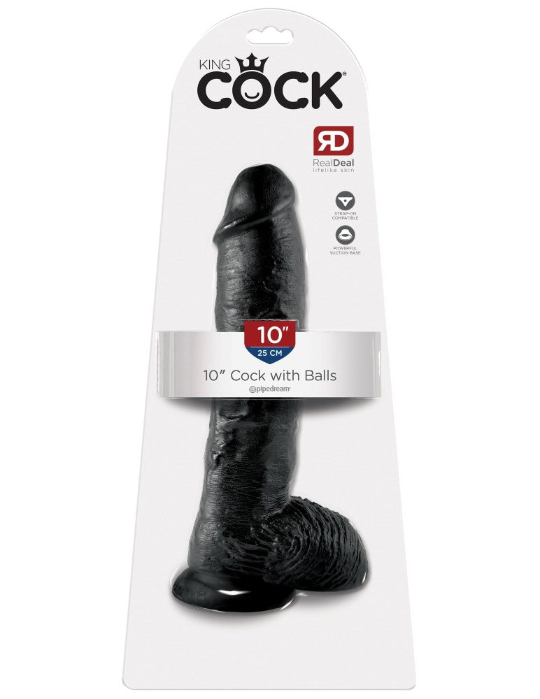 10" Cock with Balls Black