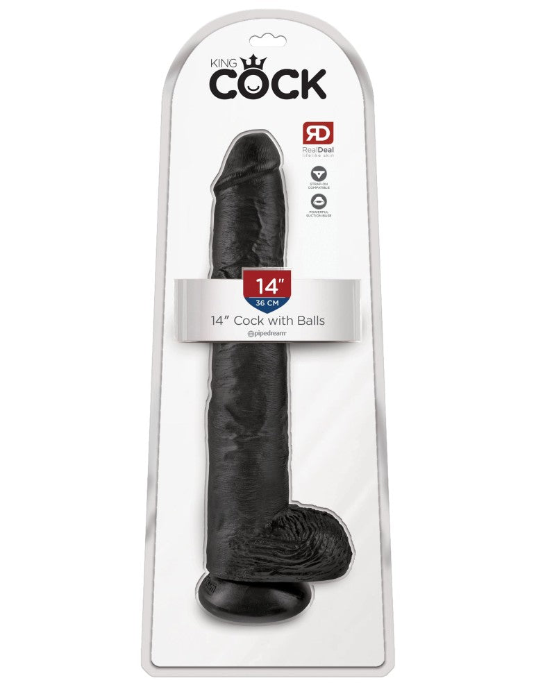14" Cock with Balls Black