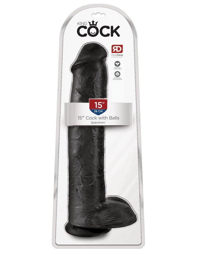 15" Cock with Balls Black
