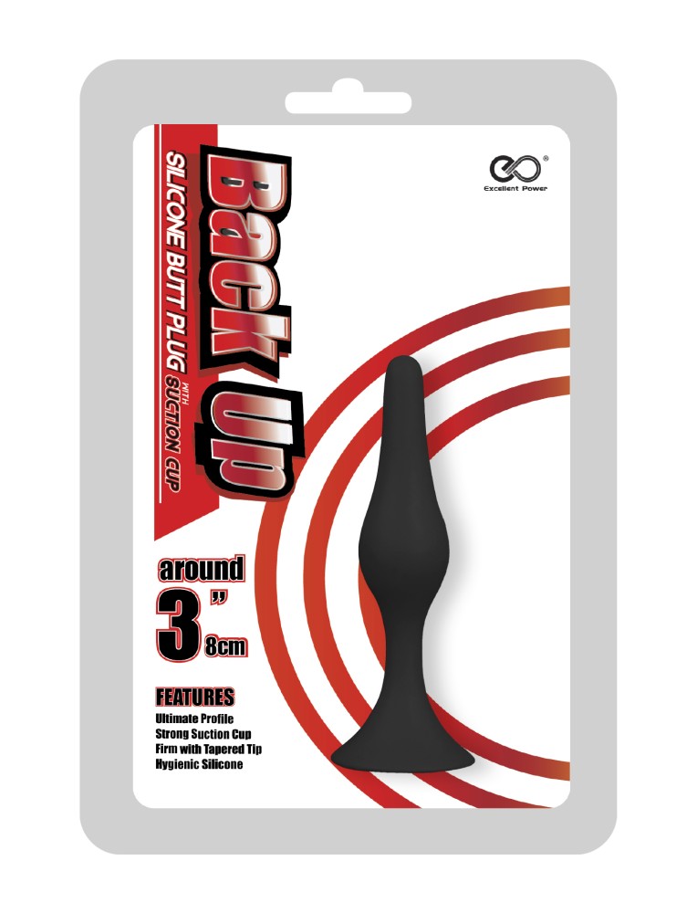 Back Up 3" Silicone Butt Plug w/Suction Cup I