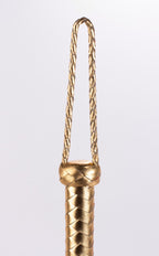 Flogger with Metallic Leather Handle and Suede Leather Tails Red 18"