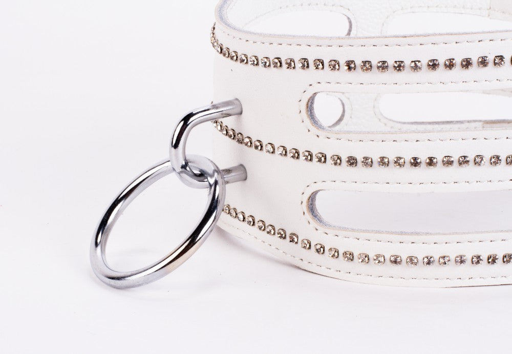 Designer Traingo Collar Made in Calf Softy Leather White