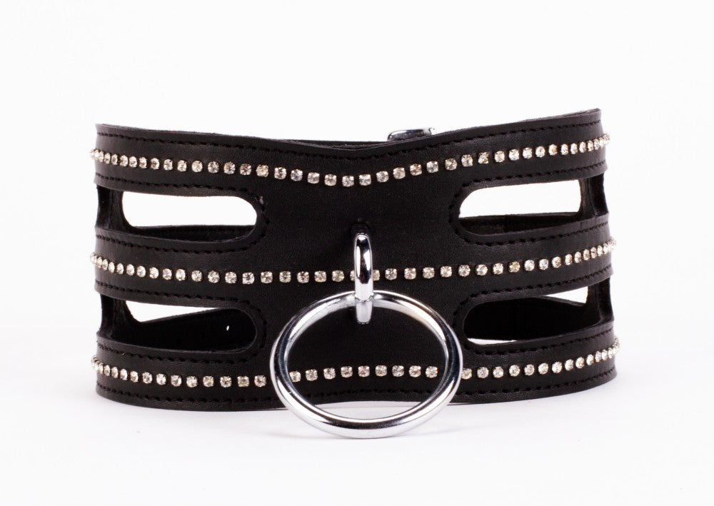 Designer Traingo Collar Made in Calf Softy Leather Black
