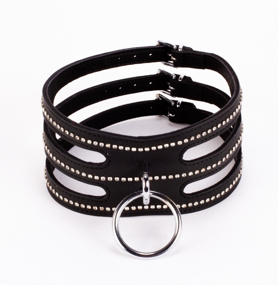 Designer Traingo Collar Made in Calf Softy Leather Black